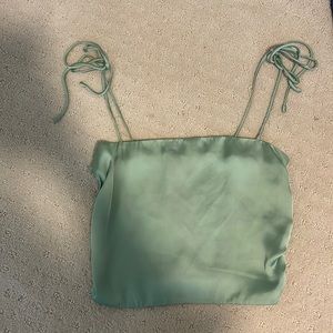Urban Outfitters light green silky tie strap top